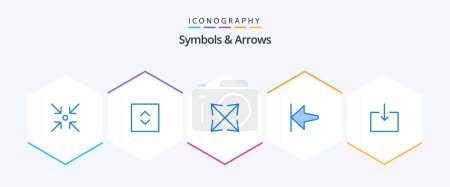 Illustration for Symbols and Arrows 25 Blue icon pack including . . zoom. import. arrow - Royalty Free Image