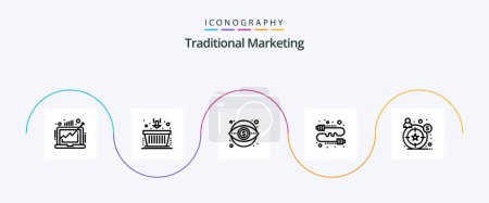 Illustration for Traditional Marketing Line 5 Icon Pack Including gossip. communication. marketing. buzz. money - Royalty Free Image