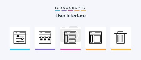 Illustration for User Interface Line 5 Icon Pack Including left. communication. user. target. reticle. Creative Icons Design - Royalty Free Image
