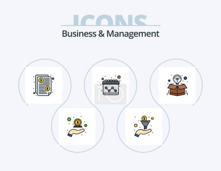 Ilustración de Business And Management Line Filled Icon Pack 5 Icon Design. international. screen. bundle. marketing. business - Imagen libre de derechos