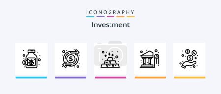 Ilustración de Investment Line 5 Icon Pack Including investment. business. investment. investment. gold. Creative Icons Design - Imagen libre de derechos