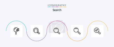 Téléchargez les illustrations : Search Line 5 Icon Pack Including . search. search. find. magnify - en licence libre de droit