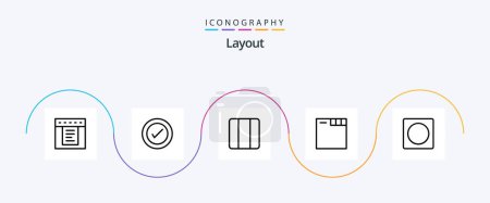 Ilustración de Layout Line 5 Icon Pack Including overlay. frame. grid. creative. tabs - Imagen libre de derechos