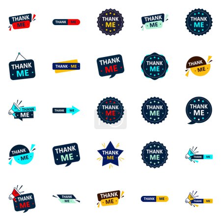 Illustration for Get More Recognition with Our Pack of 25 Thank Me Banners - Royalty Free Image