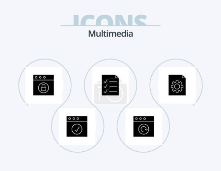 Téléchargez les illustrations : Multimedia Glyph Icon Pack 5 Icon Design. . . mac. file. control - en licence libre de droit