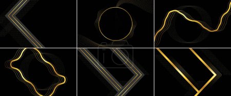 Téléchargez les illustrations : Elegant. abstract design with swirling lines and a gold and white color scheme - en licence libre de droit