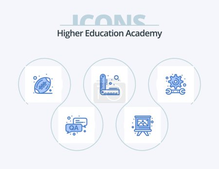 Ilustración de Academy Blue Icon Pack 5 Icon Design. engineering. ball. education. ruler - Imagen libre de derechos