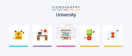 Illustration for University Flat 5 Icon Pack Including biology. success. blackboard. medal. achieve. Creative Icons Design - Royalty Free Image