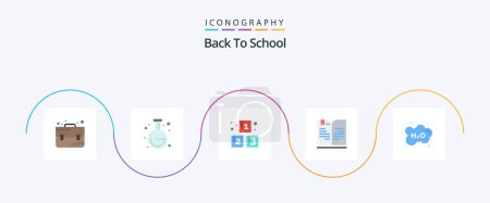 Ilustración de Back To School Flat 5 Icon Pack Including school. education. preschool. cloud. education - Imagen libre de derechos