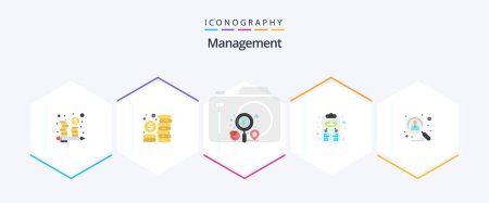Illustration for Management 25 Flat icon pack including recruitment. candidate. business. applicant. planning - Royalty Free Image