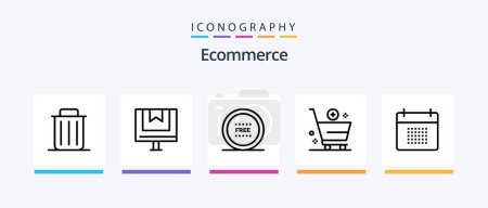 Illustration for Ecommerce Line 5 Icon Pack Including e. cart. e. setting. e-commerce. Creative Icons Design - Royalty Free Image