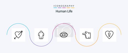 Ilustración de Human Line 5 Icon Pack Including private. heart. face. left. forefinger - Imagen libre de derechos