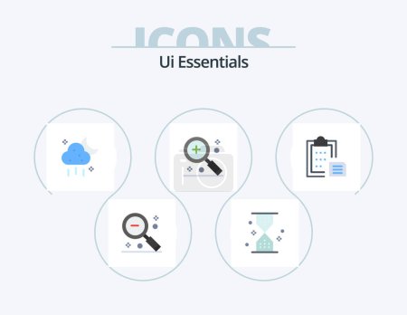 Illustration for Ui Essentials Flat Icon Pack 5 Icon Design. magnifier. find. ui. add. ui - Royalty Free Image