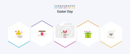 Illustration for Easter 25 Flat icon pack including sheep. easter. easter. box. present - Royalty Free Image