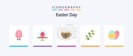 Ilustración de Easter Flat 5 Icon Pack Including egg. spring. tea. holiday. catkin. Creative Icons Design - Imagen libre de derechos