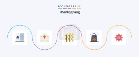 Illustration for Thanksgiving Flat 5 Icon Pack Including sale. autumn. mail. millet. grain - Royalty Free Image