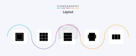 Illustration for Layout Glyph 5 Icon Pack Including . - Royalty Free Image