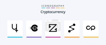 Téléchargez les illustrations : Cryptocurrency Glyph 5 Icon Pack Including coin . crypto . crypto currency. coin. Creative Icons Design - en licence libre de droit