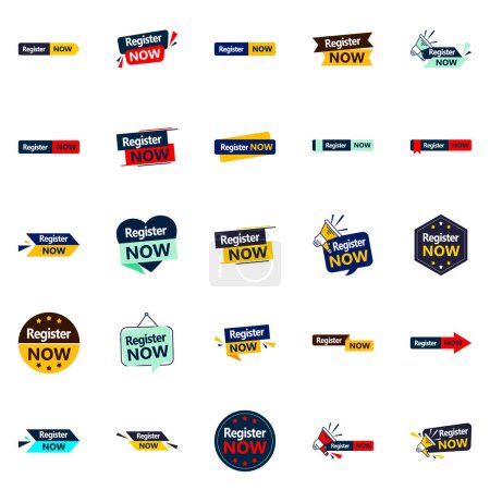Ilustración de 25 Innovative typographic banners to boost registration - Imagen libre de derechos