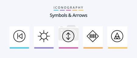 Ilustración de Symbols and Arrows Line 5 Icon Pack Including . road symbols. arrow. road sign. fence sign. Creative Icons Design - Imagen libre de derechos