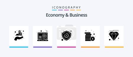 Illustration for Economy And Business Glyph 5 Icon Pack Including premium. money. money. cash. Creative Icons Design - Royalty Free Image