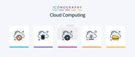 Illustration for Cloud Computing Line Filled 5 Icon Pack Including computing. delete. cloud. remove. cloud. Creative Icons Design - Royalty Free Image