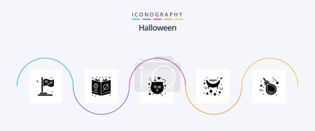 Téléchargez les illustrations : Halloween Glyph 5 Icon Pack Including gallo. teeth. religion. holidays. scary - en licence libre de droit