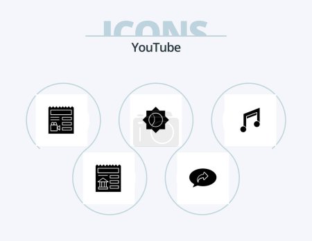 Illustration for Youtube Glyph Icon Pack 5 Icon Design. design. app. document. ui. basic - Royalty Free Image