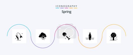 Illustration for Spring Glyph 5 Icon Pack Including apple. spring. big. vegetable. carrot - Royalty Free Image