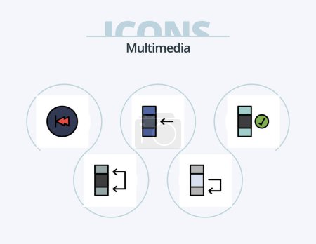 Illustration for Multimedia Line Filled Icon Pack 5 Icon Design. . sorting. multimedia - Royalty Free Image