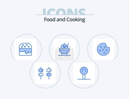 Téléchargez les illustrations : Food Blue Icon Pack 5 Icon Design. . rice. - en licence libre de droit