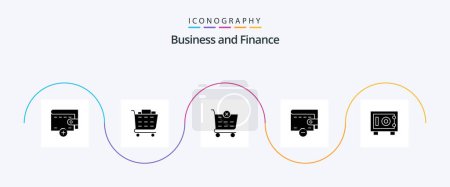 Ilustración de Finance Glyph 5 Icon Pack Including . shopping cart. safe. deposit - Imagen libre de derechos