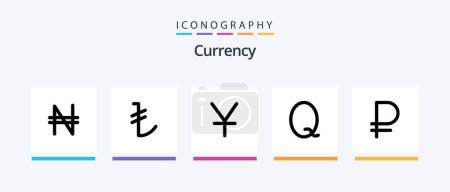 Ilustración de Currency Line 5 Icon Pack Including . zar. money. currency. rand. Creative Icons Design - Imagen libre de derechos