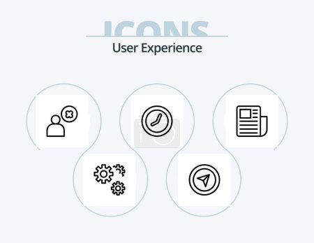 Ilustración de User Experience Line Icon Pack 5 Icon Design. . server. arrow. web. time - Imagen libre de derechos