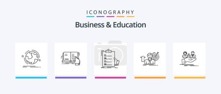 Ilustración de Business And Education Line 5 Icon Pack Including outsourcing. birthday. hiring. idea. surprise. Creative Icons Design - Imagen libre de derechos