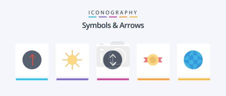 Illustration for Symbols and Arrows Flat 5 Icon Pack Including . label. shipping. Creative Icons Design - Royalty Free Image