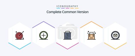 Illustration for Complete Common Version 25 FilledLine icon pack including ecommerce. bag. new. trash. recycle - Royalty Free Image