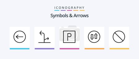 Téléchargez les illustrations : Symbols and Arrows Line 5 Icon Pack Including . opposites. sign. navigation. arrows. Creative Icons Design - en licence libre de droit
