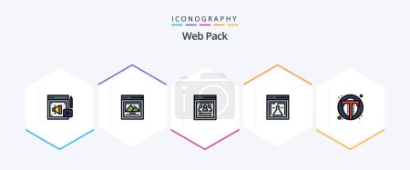 Illustration for Web Pack 25 FilledLine icon pack including text. interface. remote team. web. lab - Royalty Free Image