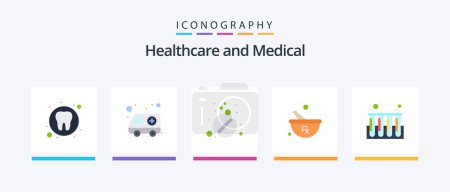 Illustration for Medical Flat 5 Icon Pack Including experiment. preparing. medicine. mixing. bowl. Creative Icons Design - Royalty Free Image
