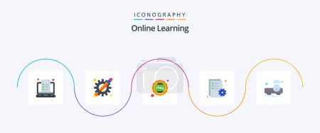 Ilustración de Online Learning Flat 5 Icon Pack Including file. edit. learning apps. document. university - Imagen libre de derechos
