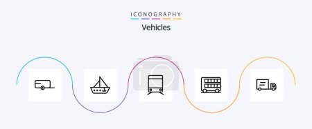 Ilustración de Vehicles Line 5 Icon Pack Including vehicles. transport. sign. london. decker - Imagen libre de derechos