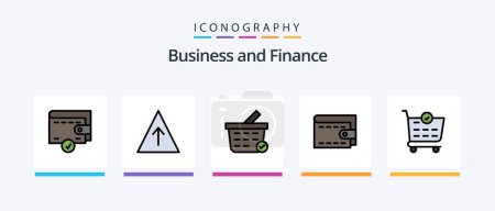 Téléchargez les illustrations : Finance Line Filled 5 Icon Pack Including . shopping cart. pyramid. career. Creative Icons Design - en licence libre de droit