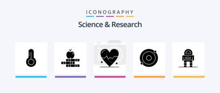 Téléchargez les illustrations : Science Glyph 5 Icon Pack Including . suit. science. space. astronaut. Creative Icons Design - en licence libre de droit
