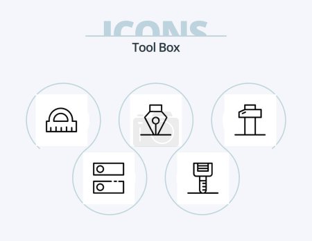 Illustration for Tools Line Icon Pack 5 Icon Design. . tool. . tools - Royalty Free Image