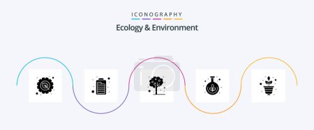 Illustration for Ecology And Environment Glyph 5 Icon Pack Including plant. science. nature. research. green - Royalty Free Image