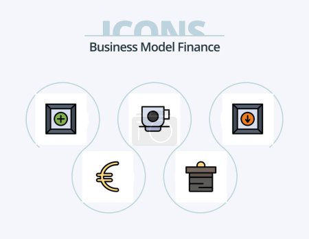Téléchargez les illustrations : Finance Line Filled Icon Pack 5 Icon Design. . . marketing. finance. bank - en licence libre de droit