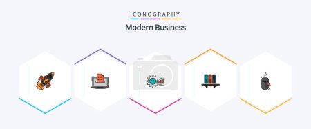 Illustration for Modern Business 25 FilledLine icon pack including schedule. graphs. competer. analytics. web - Royalty Free Image
