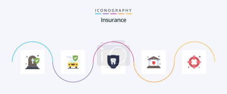 Illustration for Insurance Flat 5 Icon Pack Including life. shield. insurance. security. bank - Royalty Free Image