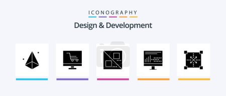 Ilustración de Design and Development Glyph 5 Icon Pack Including coding. programing. startup. development. coding. Creative Icons Design - Imagen libre de derechos